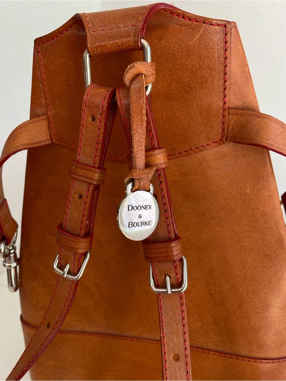 Vintage Dooney & Bourke Cognac Pyramid Alto Sling